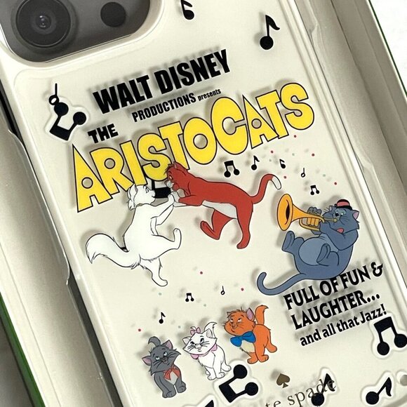 Kate Spade Disney iPhone 14 PRO MAX Aristocats Liquid Case Hard Shell - Picture 5 of 7